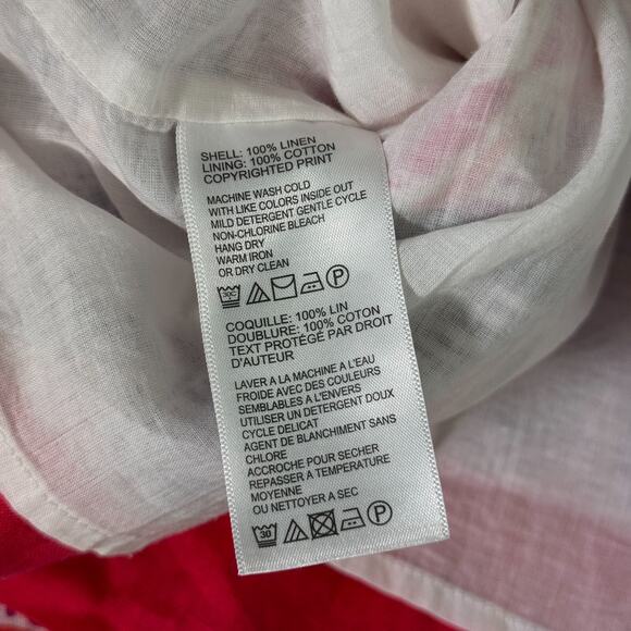 Tommy Bahama Dress Womens Medium Linen Shift Resort Cruise Preppy Tropical Boho - Picture 10 of 11